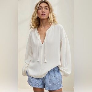 Aerie Easystreet Oversized Textured Sweatshirt Size XXS